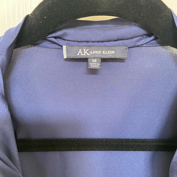 Ann Klein Blouse Navy Size Medium - Picture 7 of 10